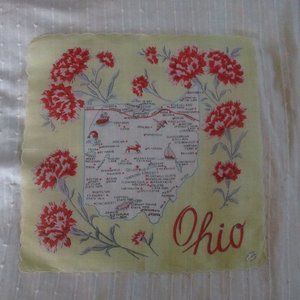 1960s Ohio souvenir handkerchief